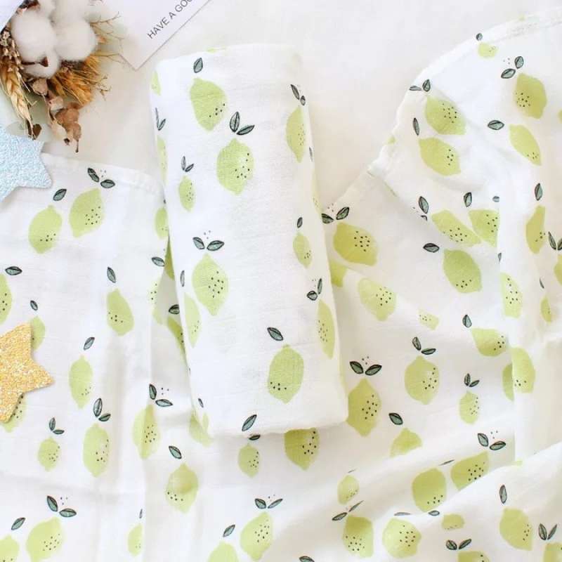 Jual Parishkids Premier Fruity Print Muslin Swaddle Kain Bedong Bayi Lemon Murah Mei 2021 Blibli
