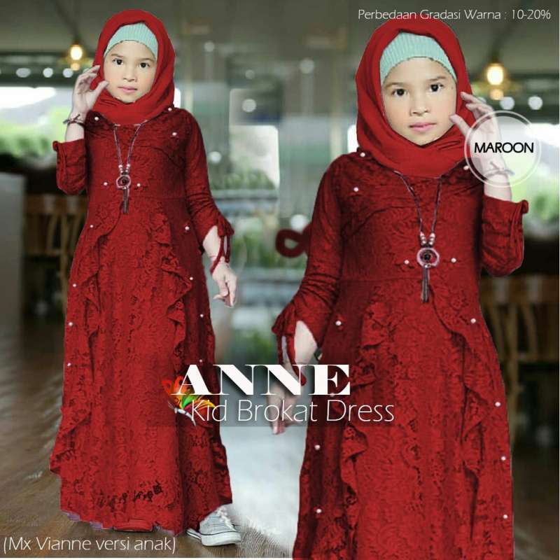 Jual Gamis Brokat Mutiara Anak Perempuan Kid Della Maxi Dress Panjang Fashion Muslimah Kaella Kid Cewek Murah Mei 2021 Blibli