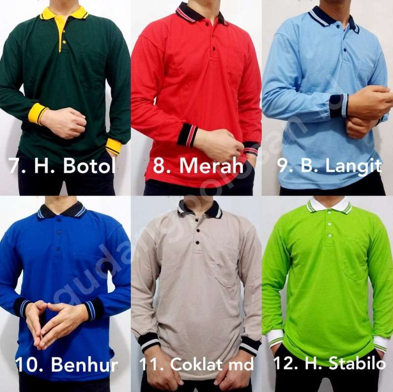 Jual Kaos Polo Polo Shirt Kaos Kerah Gp Lengan Panjang Kuning Bk Online April 2021 Blibli