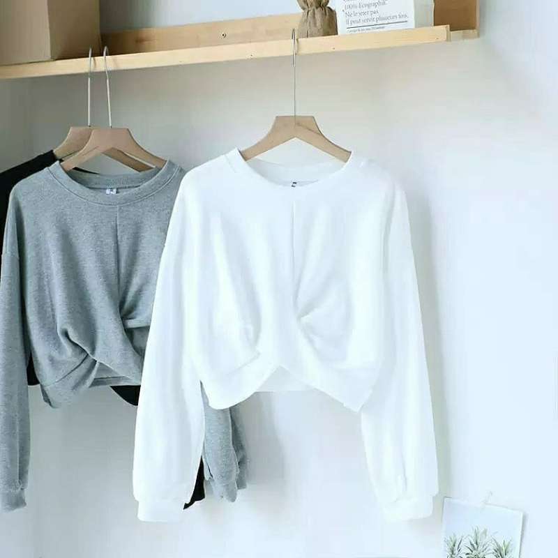 Baju sweater crop hot sale