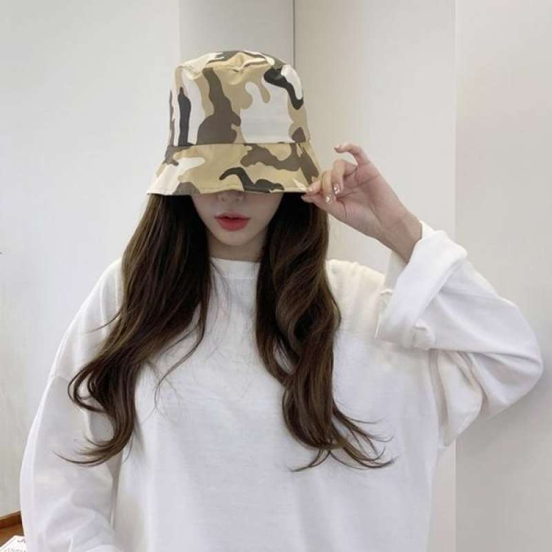 Korean casual camouflage bucket hat di 