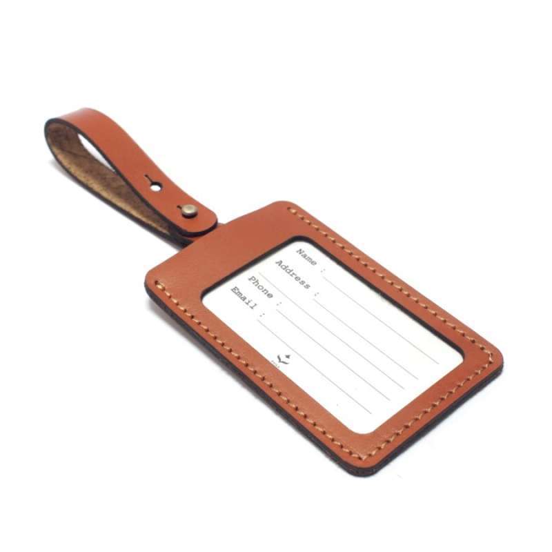 Jual luggage tag kulit asli label koper name tag laser ...