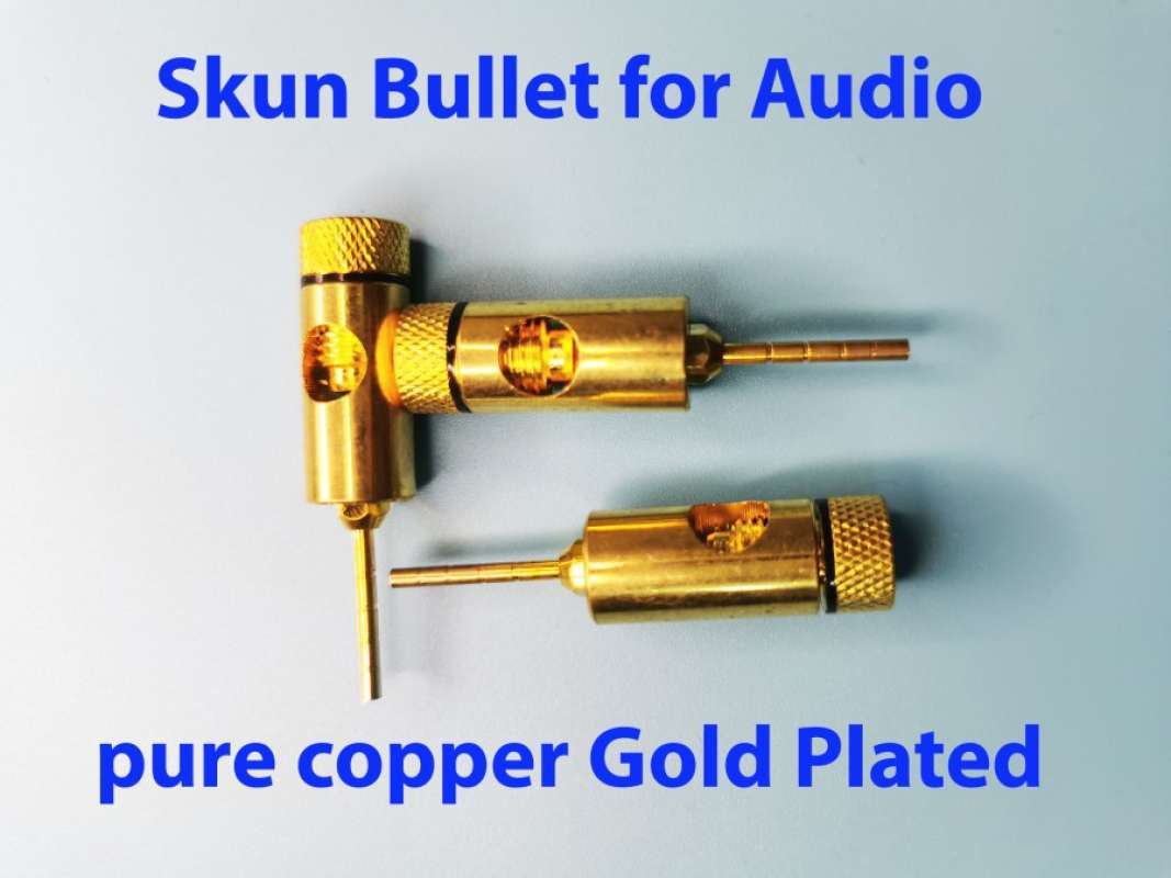 skun male bullet for audio high end pure copper Gold Plated