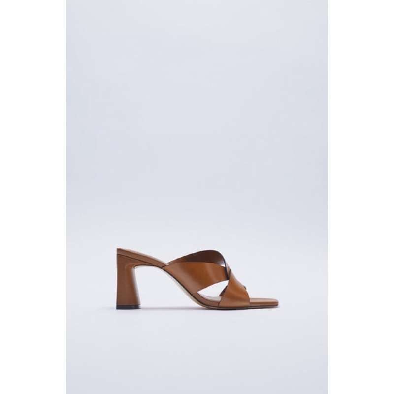 leather block sandals