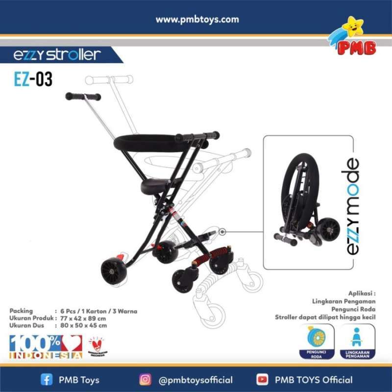 Jual Stroller Bayi Balita Pmb Ezzy Ez 03 Kereta Dorong Anak Bisa Dilipat Hitam Di Seller Gudang Sepeda Official Gudang Sepeda Official Kota Jakarta Selatan Blibli