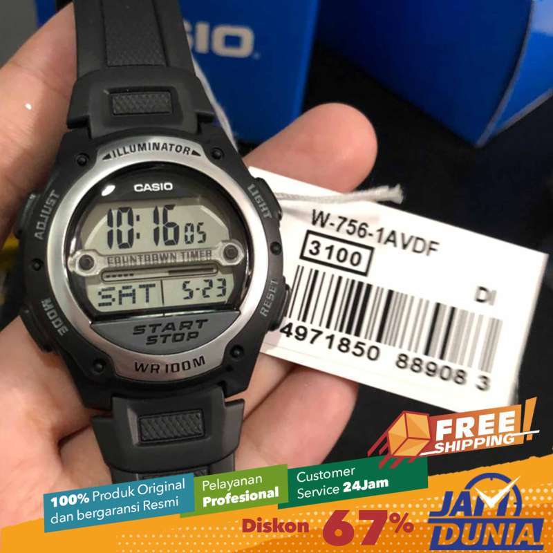 Promo CASIO ORIGINAL - CASIO W-756-1A - JAM TANGAN PRIA JAM PRIA - RUBBER  CASIO W 756 1A 756 W756 di Seller JAMDUNIA Official Store - Kota Tangerang  Selatan, Banten | Blibli