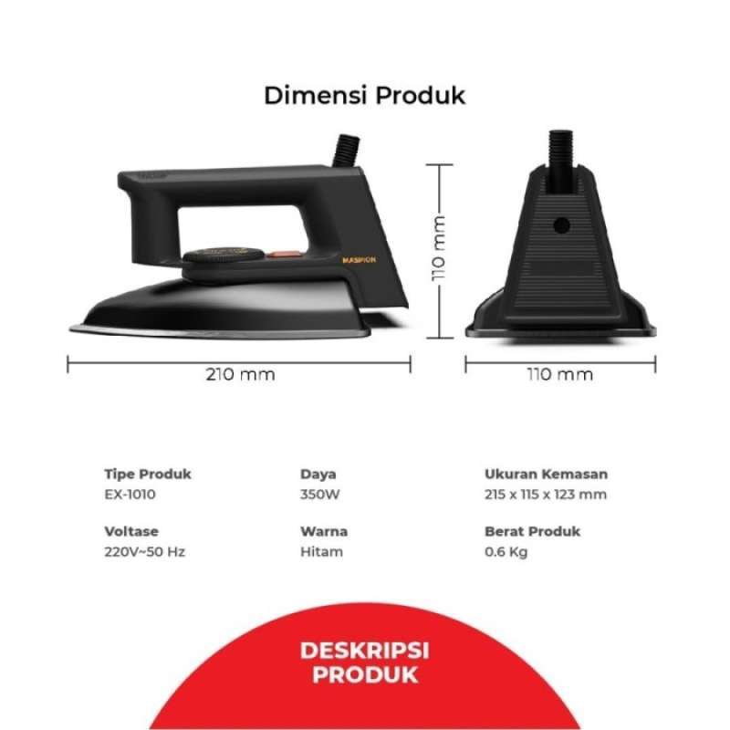 Promo Setrika Listrik Maspion Ex 1010 Hitam Termurah Diskon 16 Di Seller Yasmin Store Kota Jakarta Barat Dki Jakarta Blibli