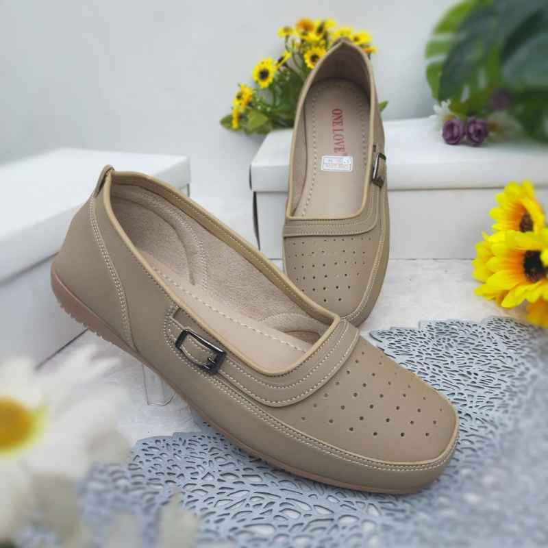 Sepatu Wanita Flat Shoes Ringan Lentur Ori Brand Lokal One Love Kasual Nyaman Anti Lecet