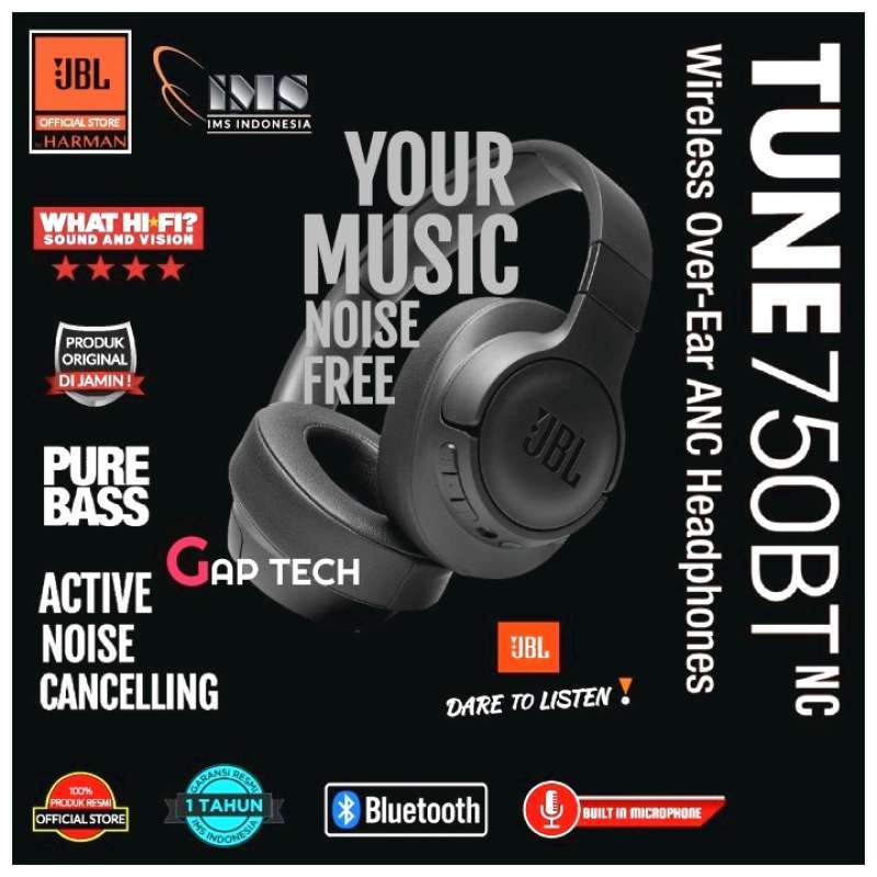 Jual Jual Jbl Tune 750Btnc - T750Btnc Wireless Over Ear Anc Headphones -  Black di Seller Subur Abadi - Kota Jakarta Pusat, DKI Jakarta | Blibli