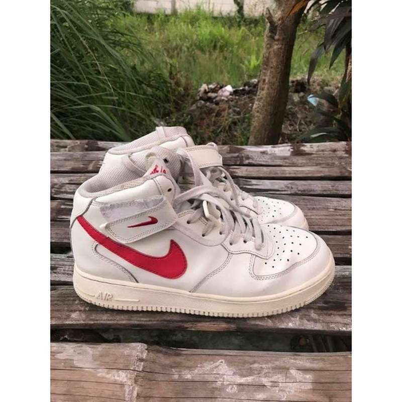 nike air force 1 mid sail university red