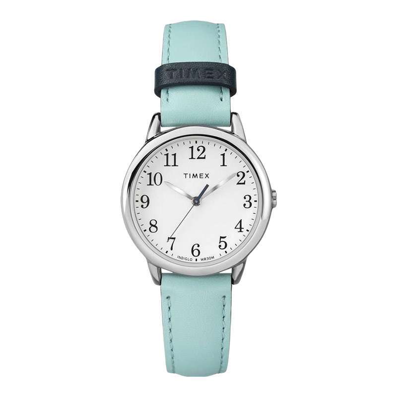 Timex Easy Reader TW2R62900 Indiglo White Dial Cyan Leather Strap  [Machtwatch]