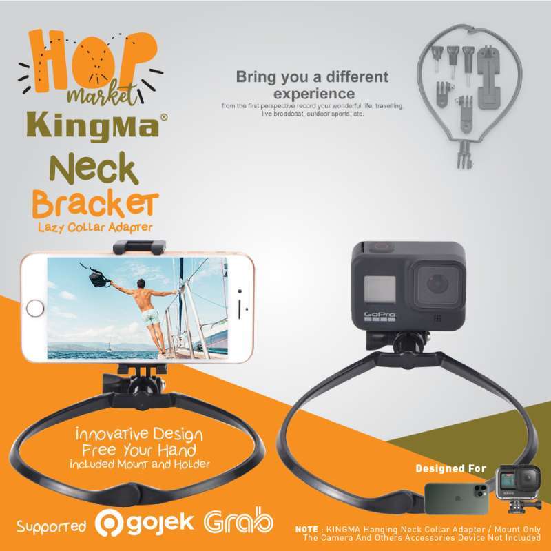 KingMa Hanging Lazy Neck Bracket Lazypod Leher Phone Holder for Handphone  HP Action Camera