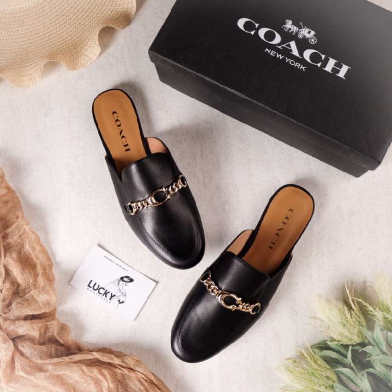 Jual Coach Mules Full Leather In Black ORIGINAL 100 37 37
