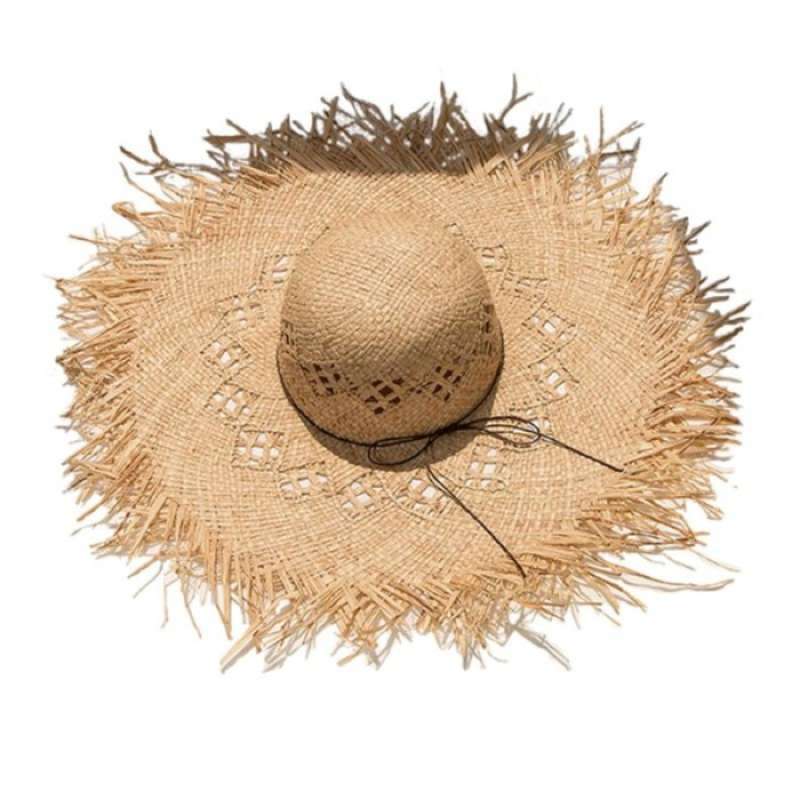 Jual BLA WOMEN RAFFIA STRAW SUN HAT BIG 