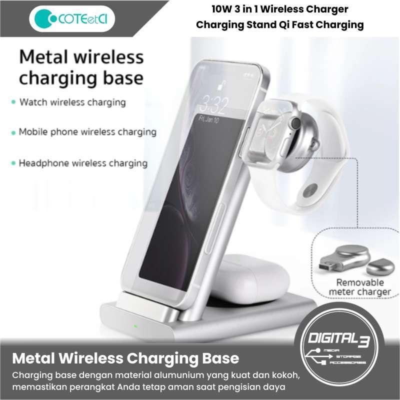 Jual Coteetci 3 In 1 Wireless Charger Stand Dock iPhone Apple Watch AirPods Di Seller Digital 3 Official Store Pemecutan Klod Atau Kelod Kota Denpasar Blibli