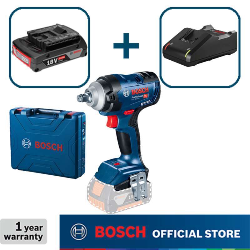 Promo Bosch Brushless Impact Wrench 18volt Gds 18v-400 Full Set
