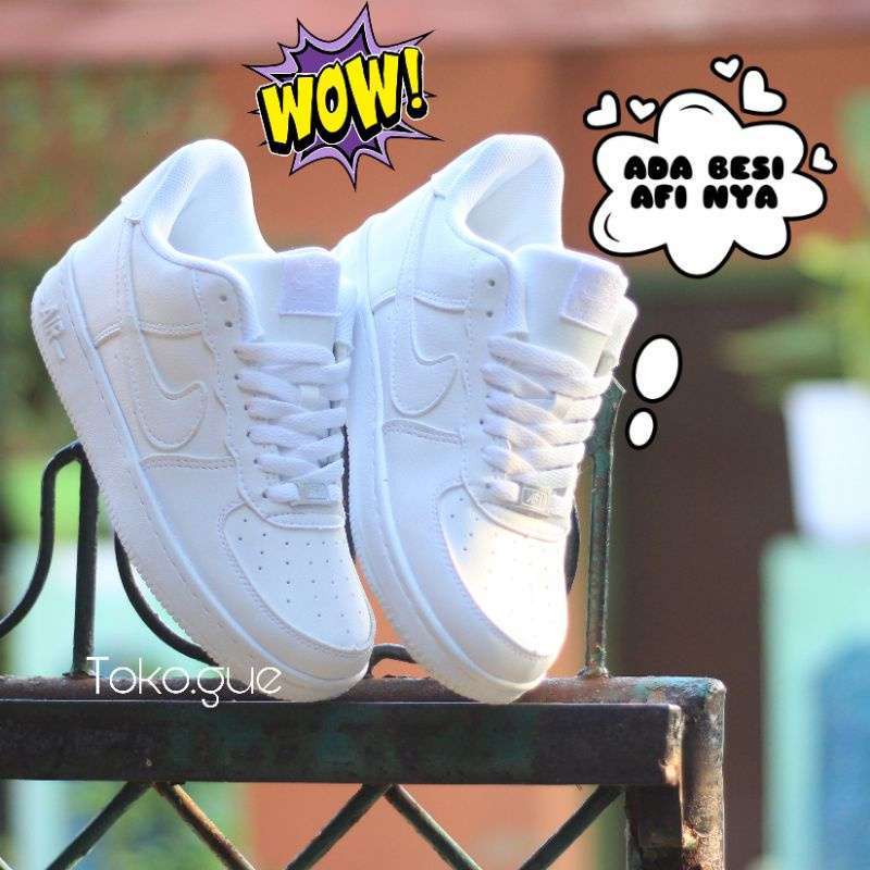 Jual NIKE AIR FORCE 1 FULL WHITE SEPATU 