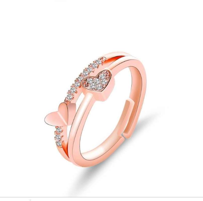cincin hati heart love soul adjustable ring jci049