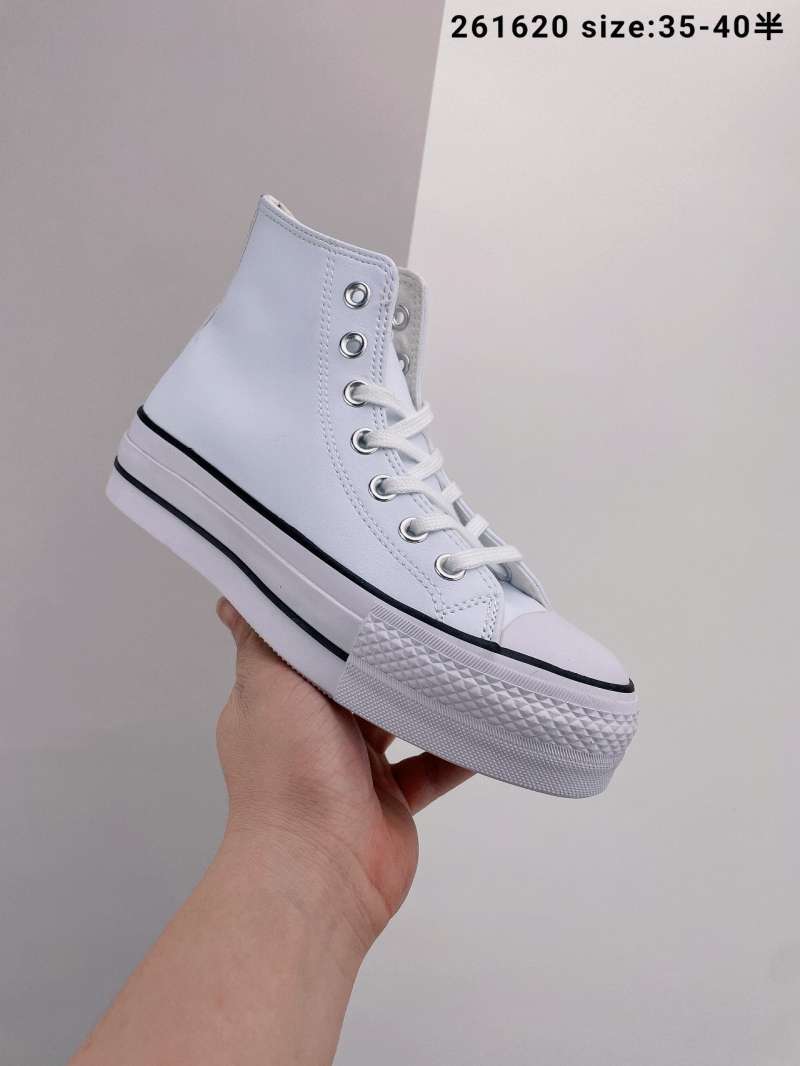 platform converse leather white