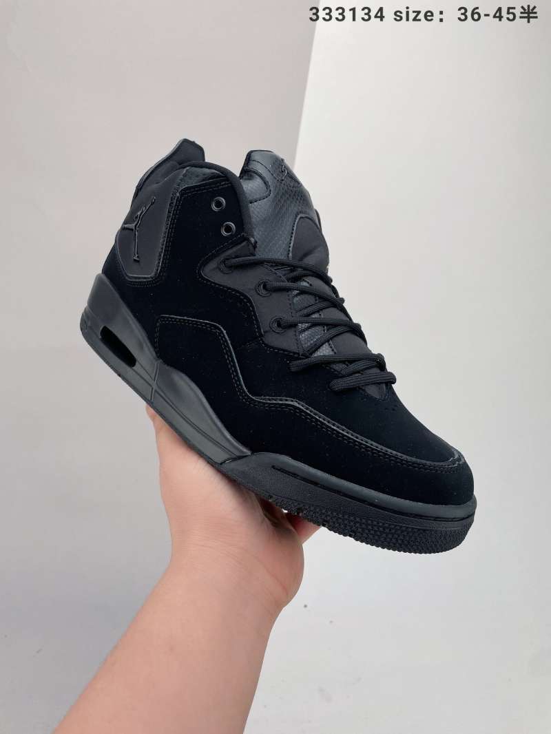 high top all black jordans