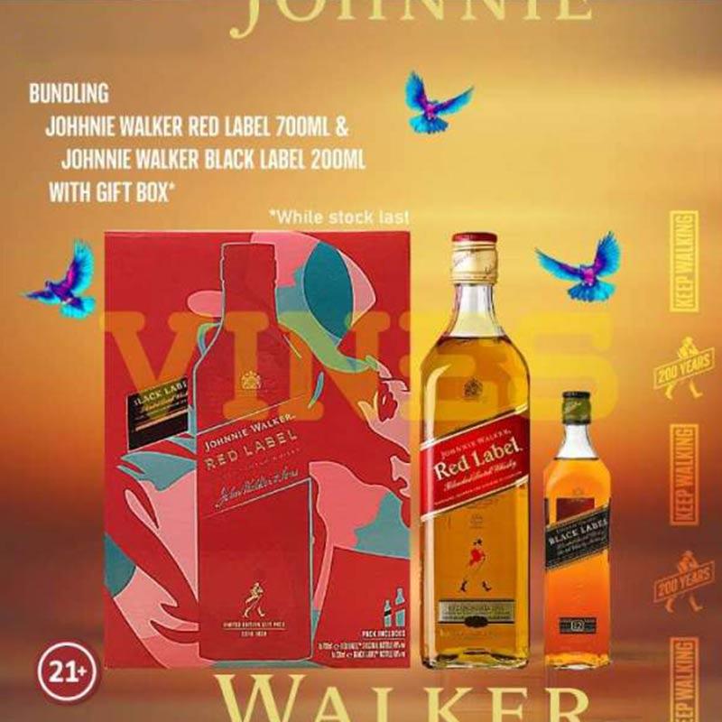 Promo Johnnie Walker Red Label 700Ml + Black Label 200Ml di ...