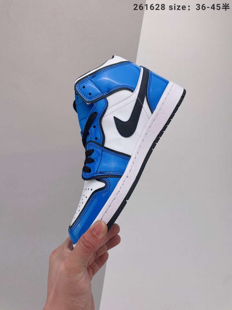 jordan aj 1 mid blue and white