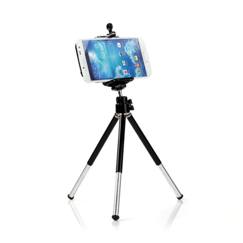 bluelans 360 degree rotatable stand tripod mount with phone holder for iphone samsung htc black