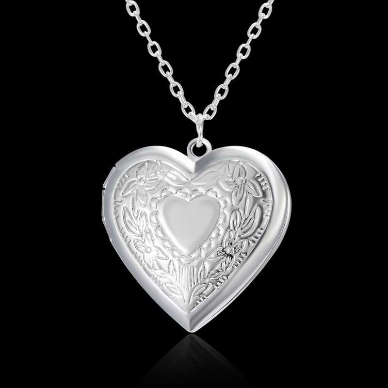 Photo Locket Necklace Holds Pictures 