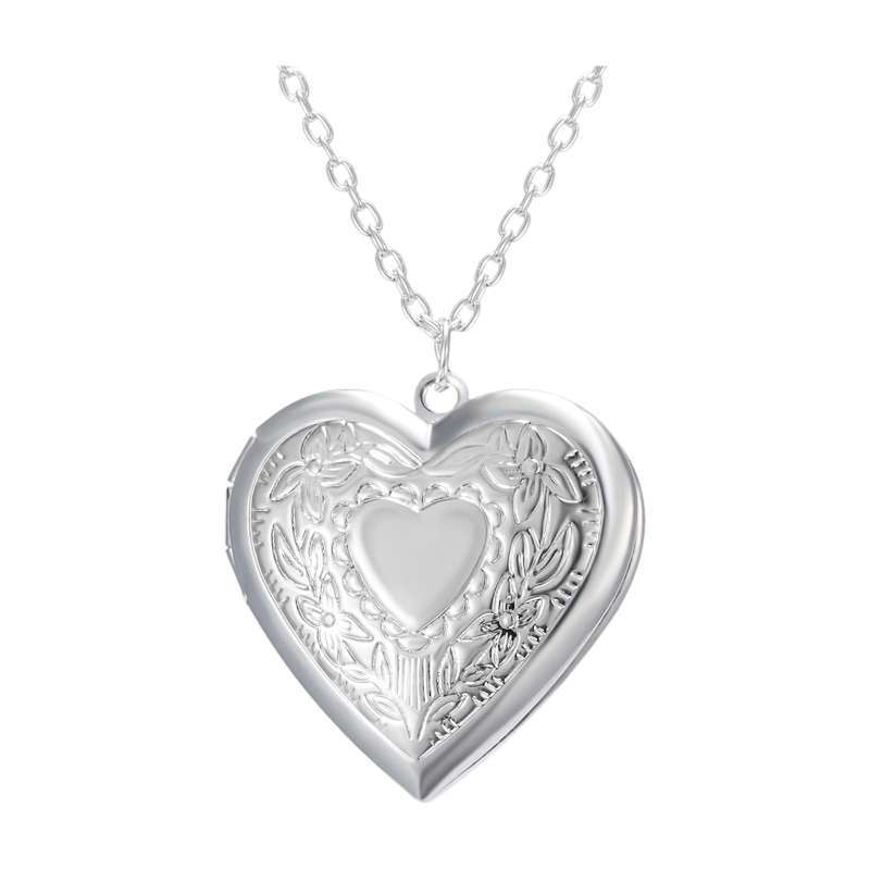 Photo Locket Necklace Holds Pictures 