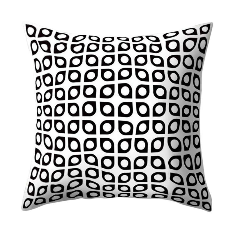 Jual Bluelans 16 Black And White Geometric Cushion Throw Pillow