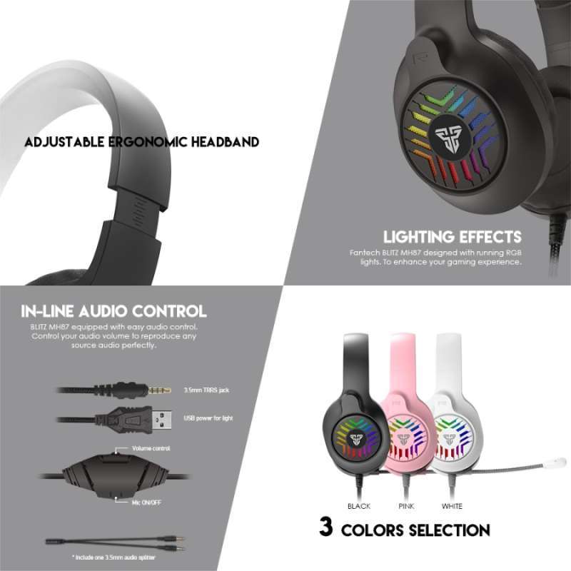 Headphone Gaming Fantech Blitz MH87 RGB Headset Fantech MH-87