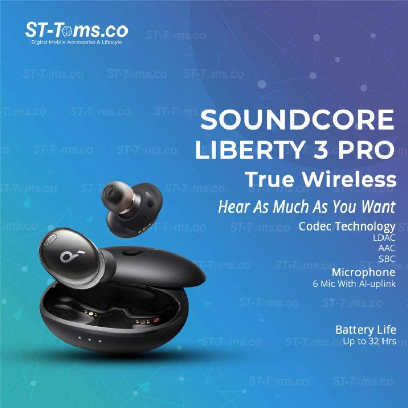 Jual Anker Soundcore Liberty 3 Pro True Wireless Noise Cancelling Earbuds -  Hitam di Seller ST-Toms - Kota Jakarta Utara, DKI Jakarta | Blibli