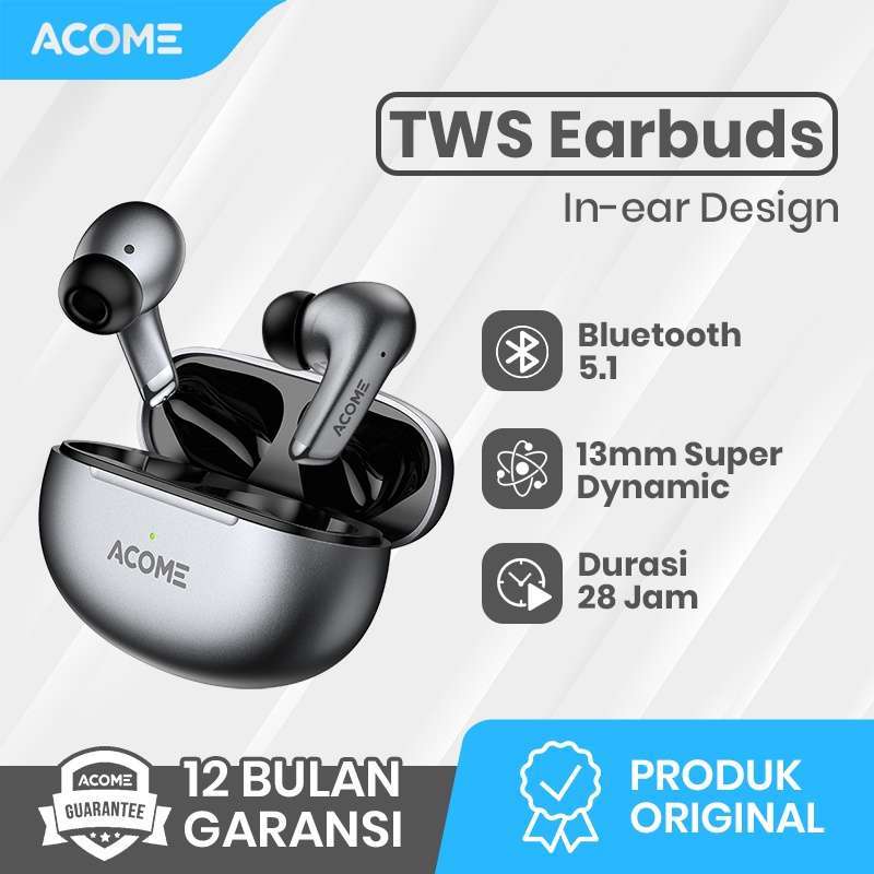 Jual Acome True Wireless Earbuds Headset Bluetooth 5.1 TWS Full