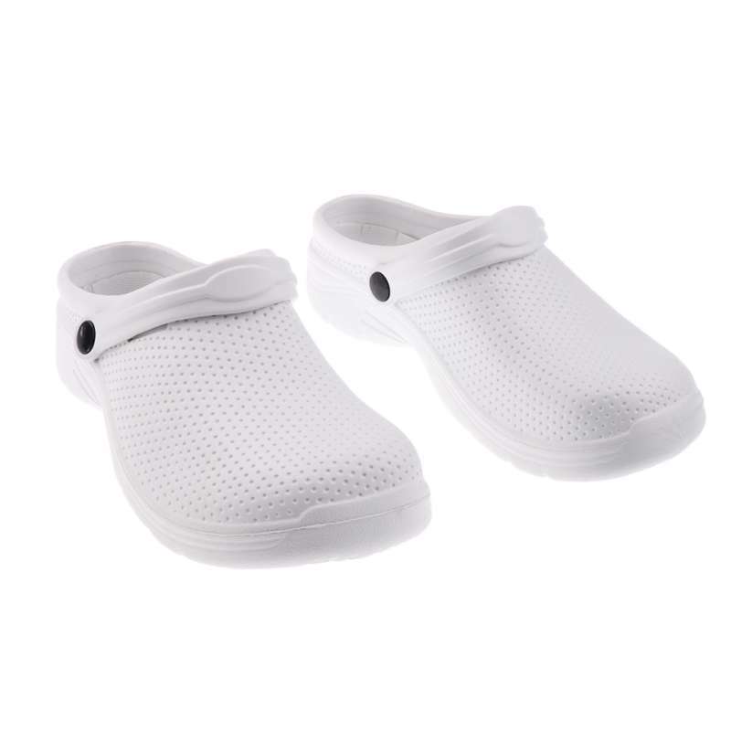 white slip on clogs