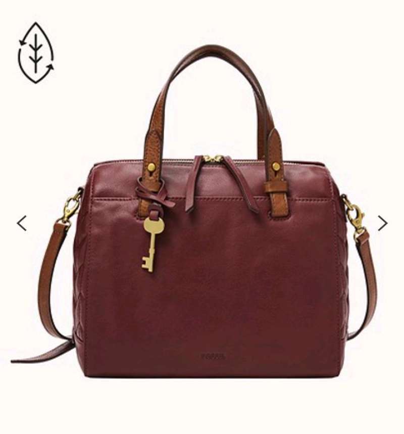 Fossil rachel satchel sale brick red