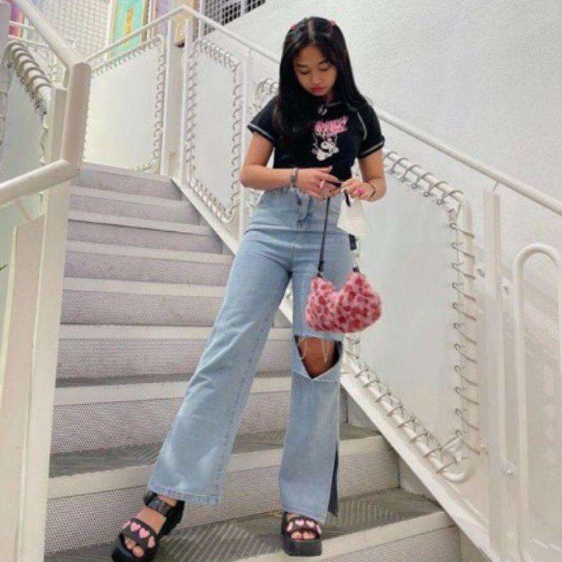 Jual Kulot Ripped Jeans Premium Wanita 