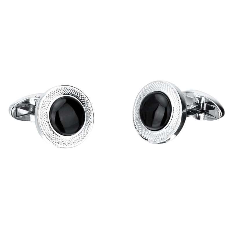 Jual 2 Pcs Round Metal Black Zircon 