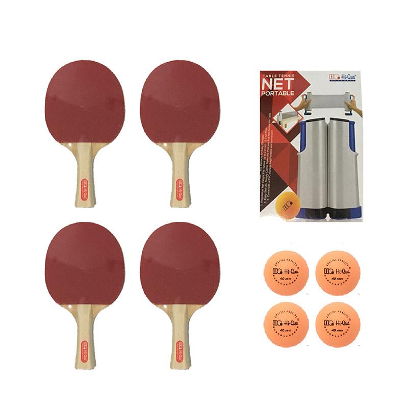 Jual Hi Qua Set Peralatan Tenis Meja 4 Bet Pingpong Bola Tenis Meja Net Portable Murah Maret 2020 Blibli Com