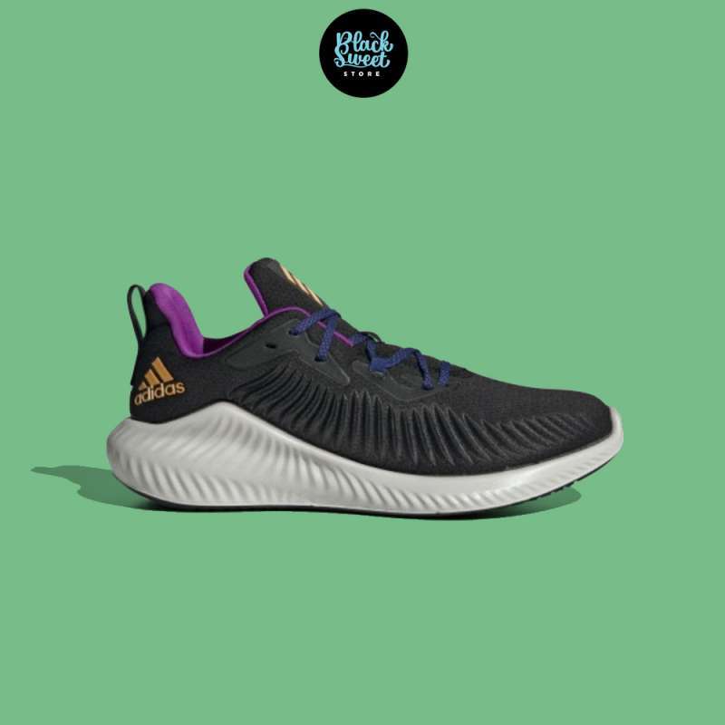 Jual SEPATU RUNNING ADIDAS ALPHABOUNCE PLUS BLACK REAL GOLD di