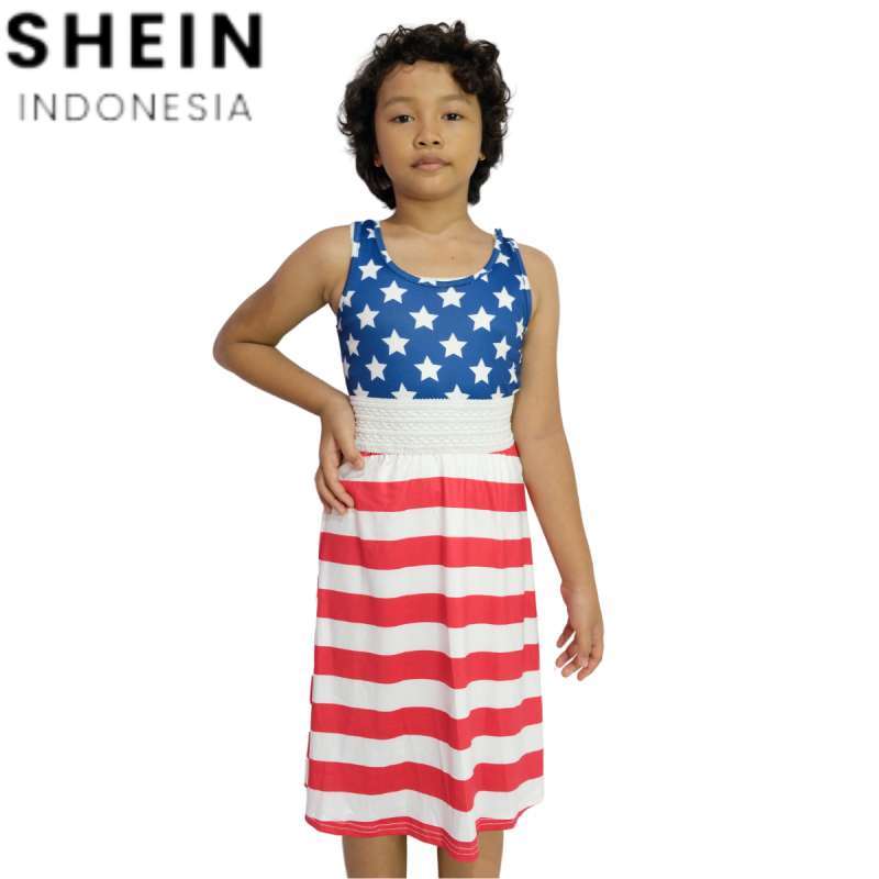 Jual SHEIN Dress Anak Motif Amerika Tanpa Lengan di Seller HIKOS Official Store - Kab. Pati, Jawa Tengah | Blibli