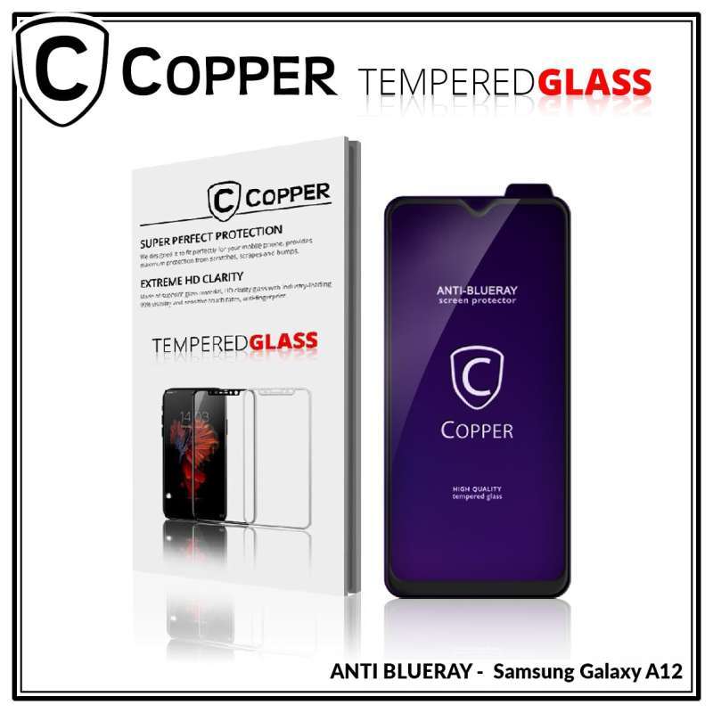Samsung A12 COPPER Tempered Glass ANTI-BLUERAY (Full Glue)