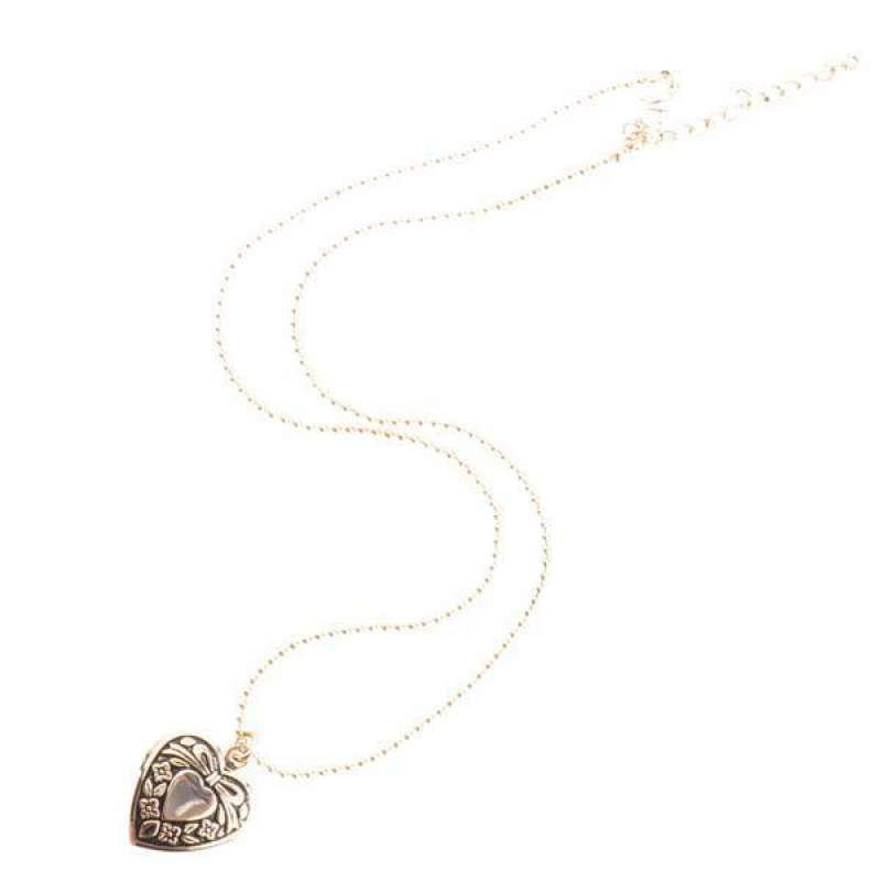 Box Pendant Necklace Memorial Gold 