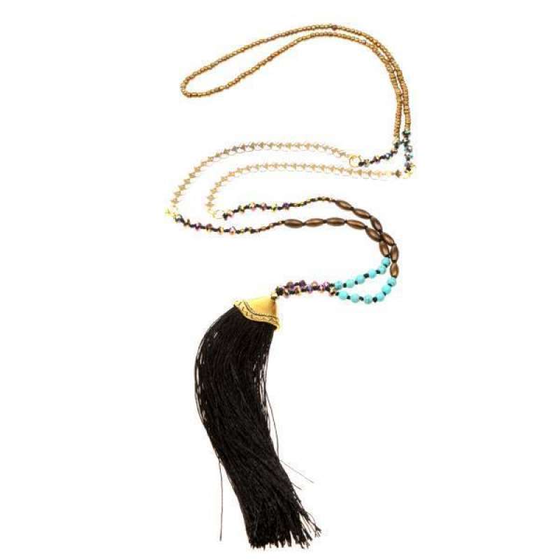 Promo 2xBoho Beaded Rope Chain Tassel 