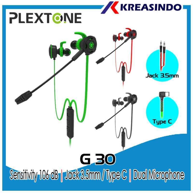 Jual Plextone G30 In Ear Gaming Earphone Headset With Mic Original