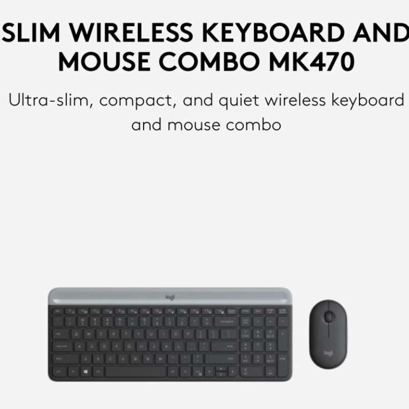 Logitech Keyboard Mouse Wireless Combo MK470 Ultra Slim Silent