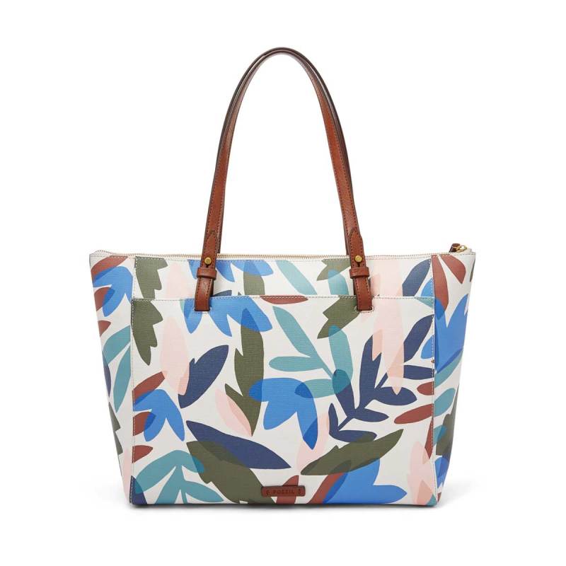 Fossil rachel hot sale tote blue floral