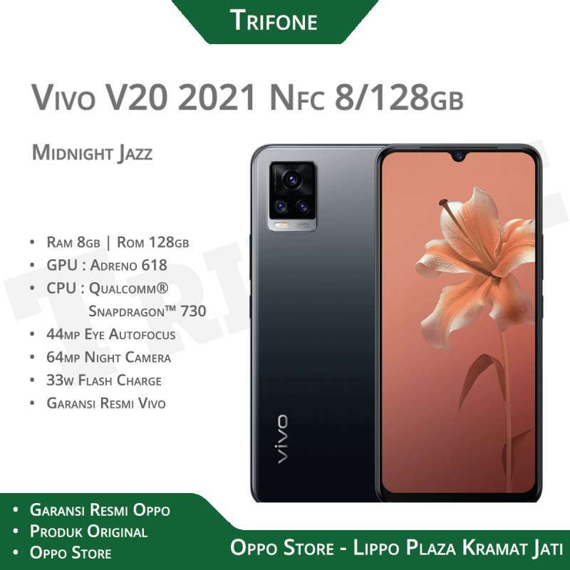 Vivo V20 2021 NFC 8/128GB Garansi Resmi Vivo