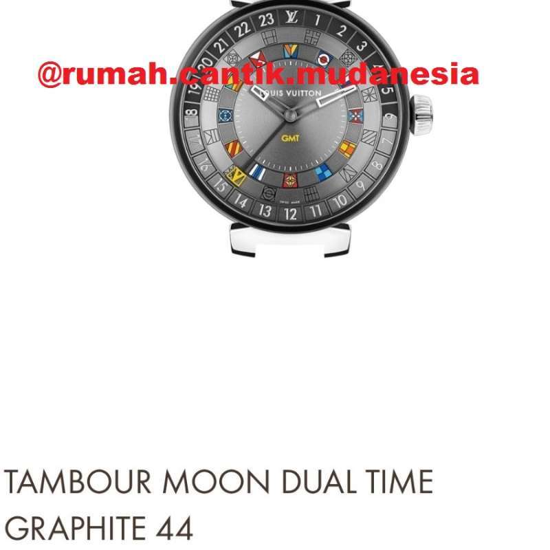 Jual Jam tangan Louis Vuitton Tambour Moon Dual Time Graphite 44