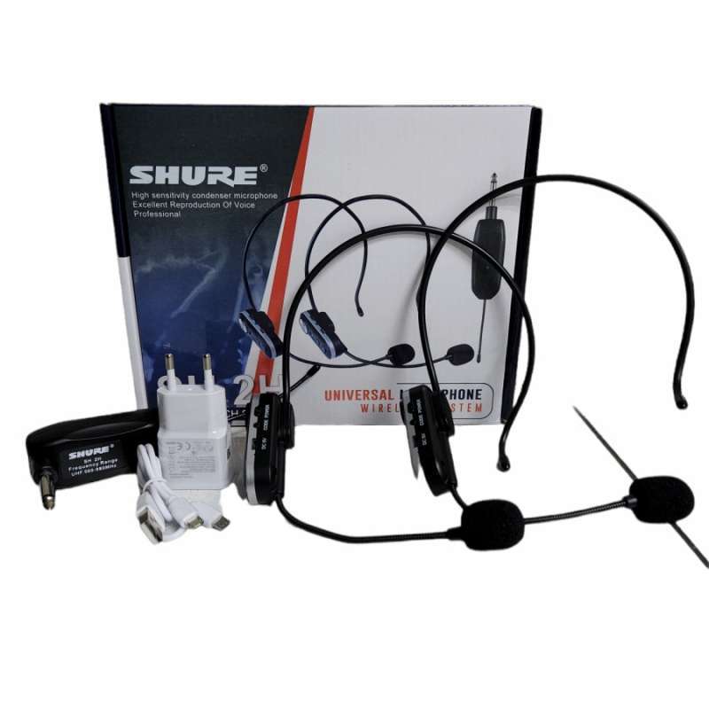 Jual Mic Wireless Shure Sh 2h Sh H 2mic Headset Baterai Charger