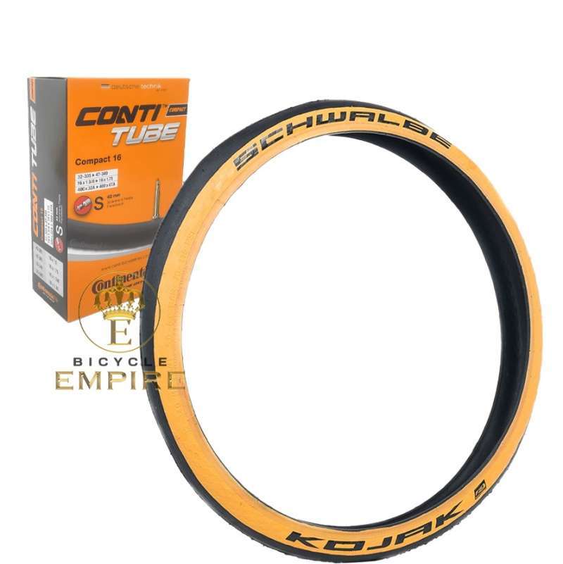 Ban Luar Sepeda Lipat Brompton Schwalbe Kojak Tan Wall 16 x 1 1 4